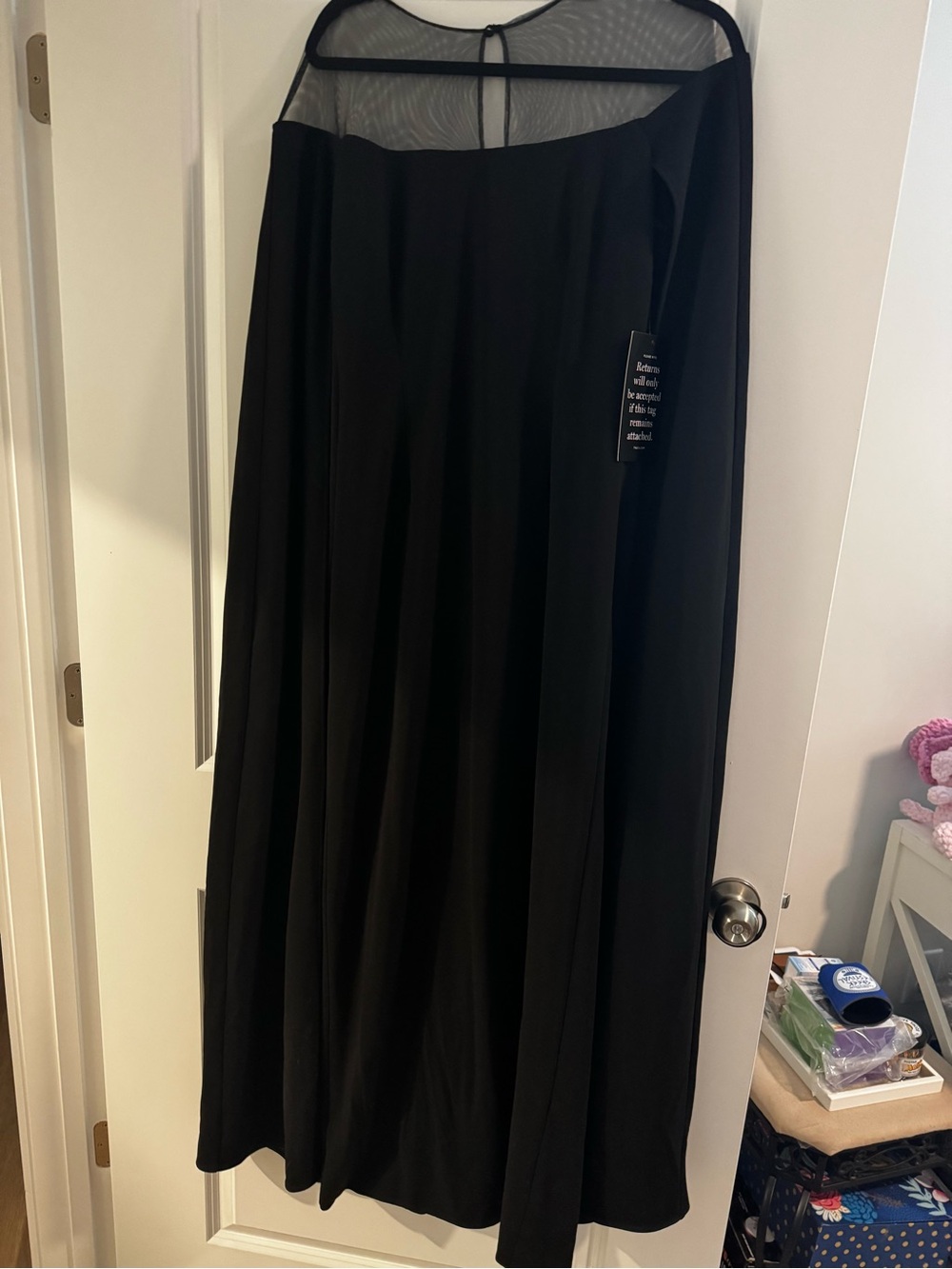 Tuckernuck Black Maxi Gown with Sheer Yoke and Cape - Picture 2 of 3
